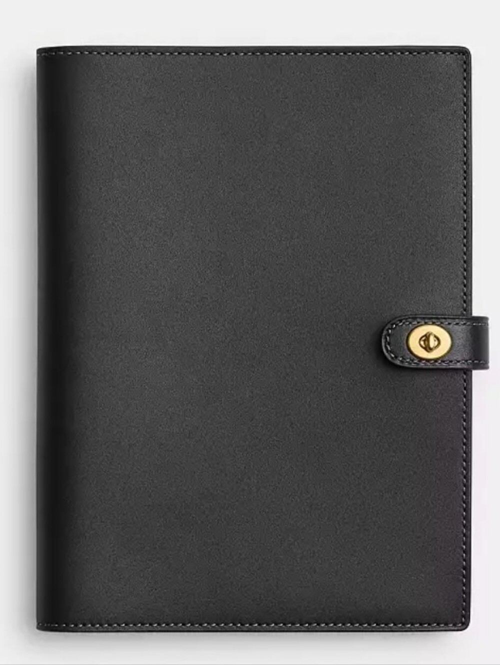 New Coach Glovetanned Leather Black Turnlock Notebook